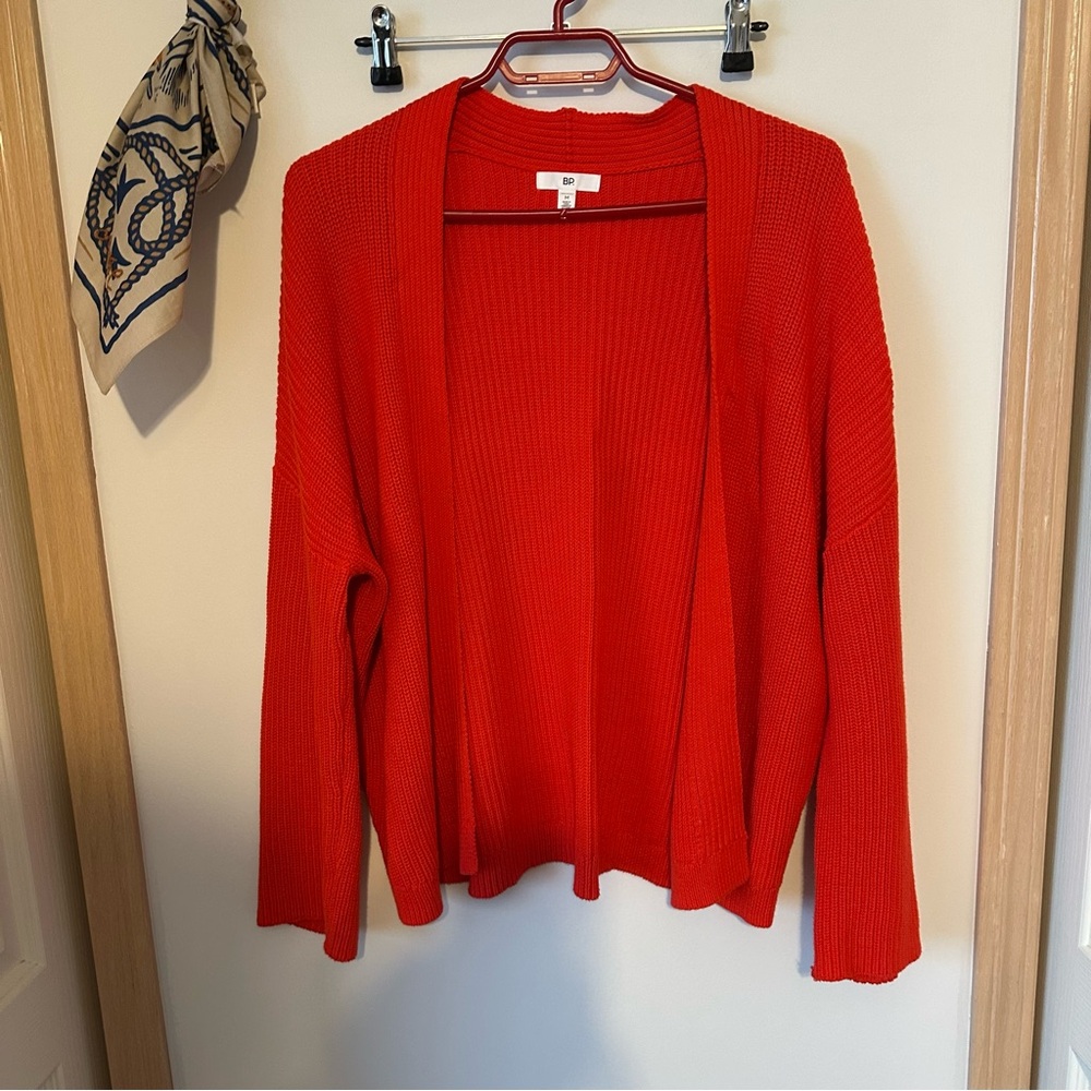 BP Vibrant Red Open-Front Cardigan
